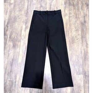 J.Crew Womens Black Straight Leg Dress Trousers Career Office Petite 6P Workwear